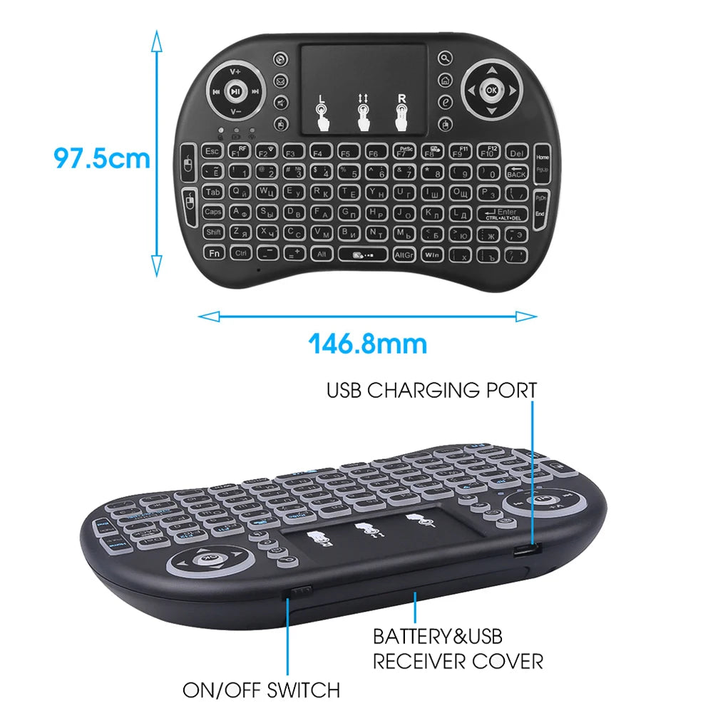 Mini teclado USB com Touchpad