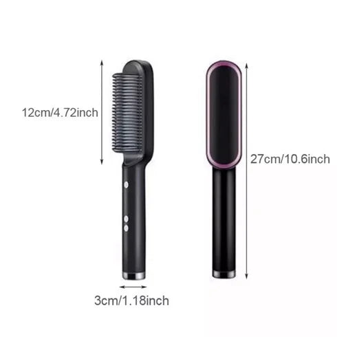 Escova Alisadora Bivolt 3 em 1 Alisa Hidrata Modelo Alinha e Anti-Frizz