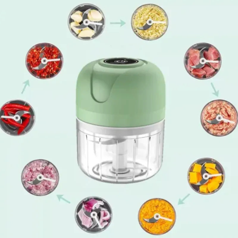 Mini Processador Elétrico de Alimentos Portáti