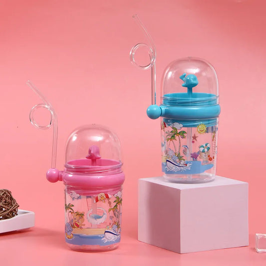 Garrafa D’Água Com Canudos Para Alimentação De Bebês