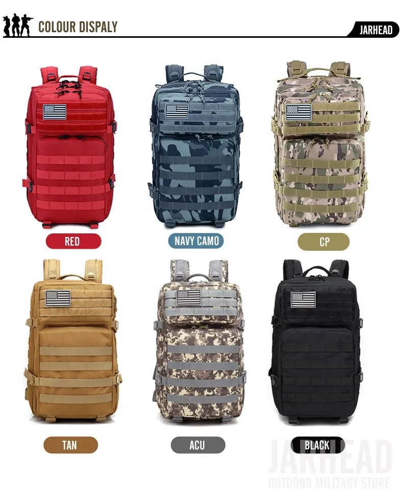 Nova grande capacidade homem exército tático camo mochilas assalto militar sac
