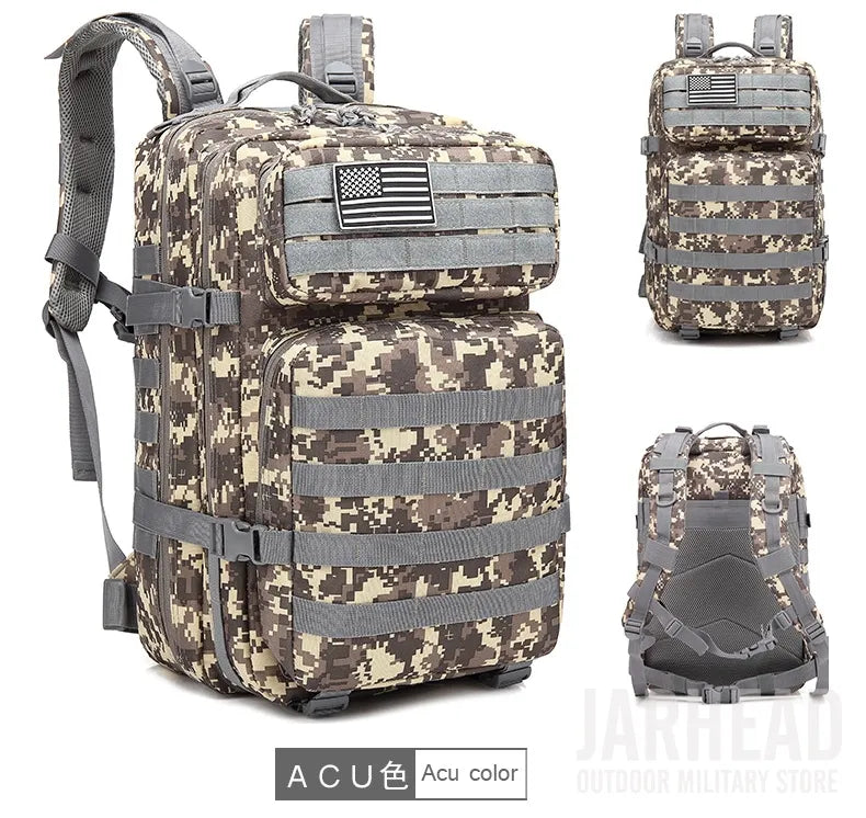 Nova grande capacidade homem exército tático camo mochilas assalto militar sac
