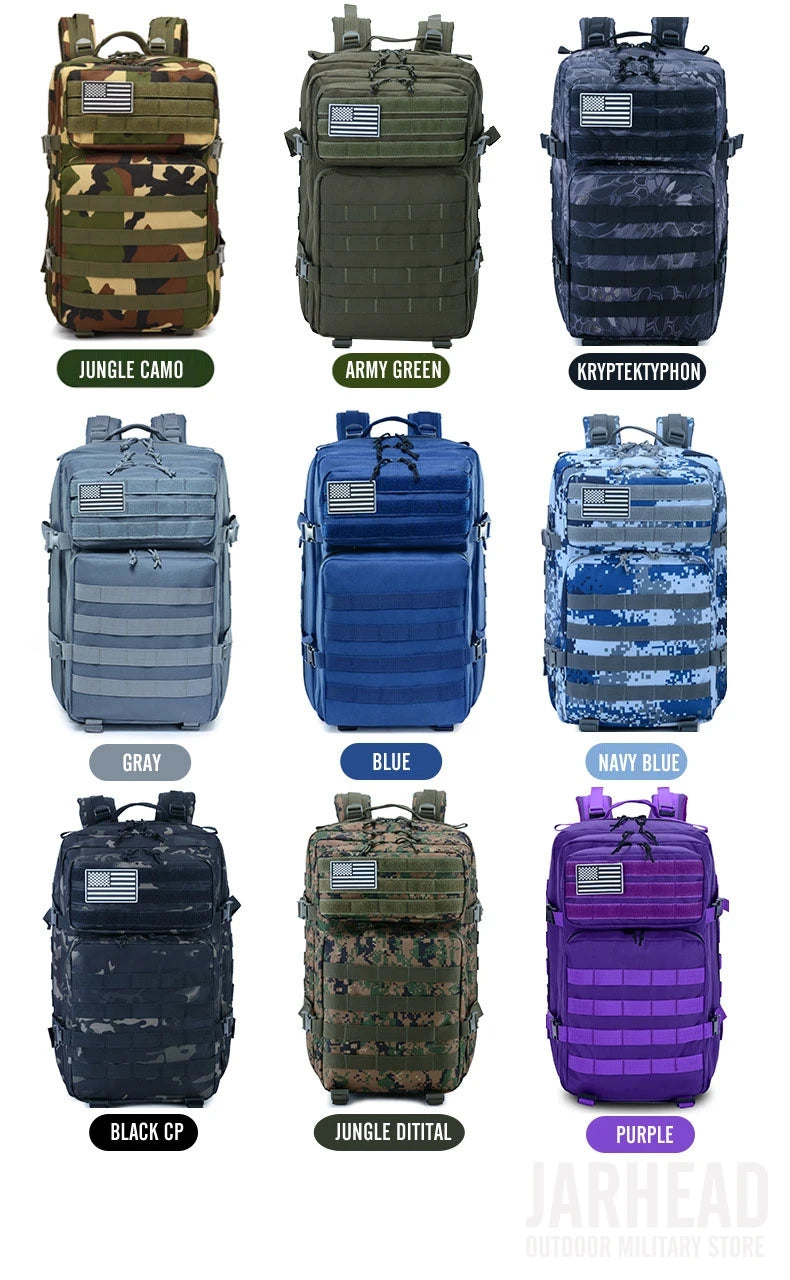 Nova grande capacidade homem exército tático camo mochilas assalto militar sac