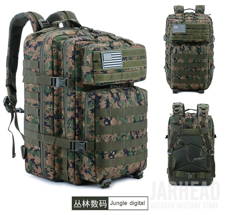 Nova grande capacidade homem exército tático camo mochilas assalto militar sac