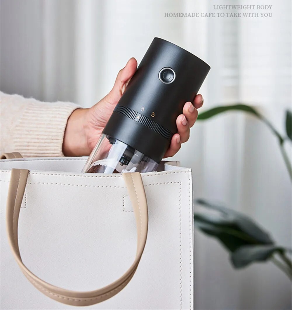 Usb recarregável elétrico de café elétrico automático mini grãos de café