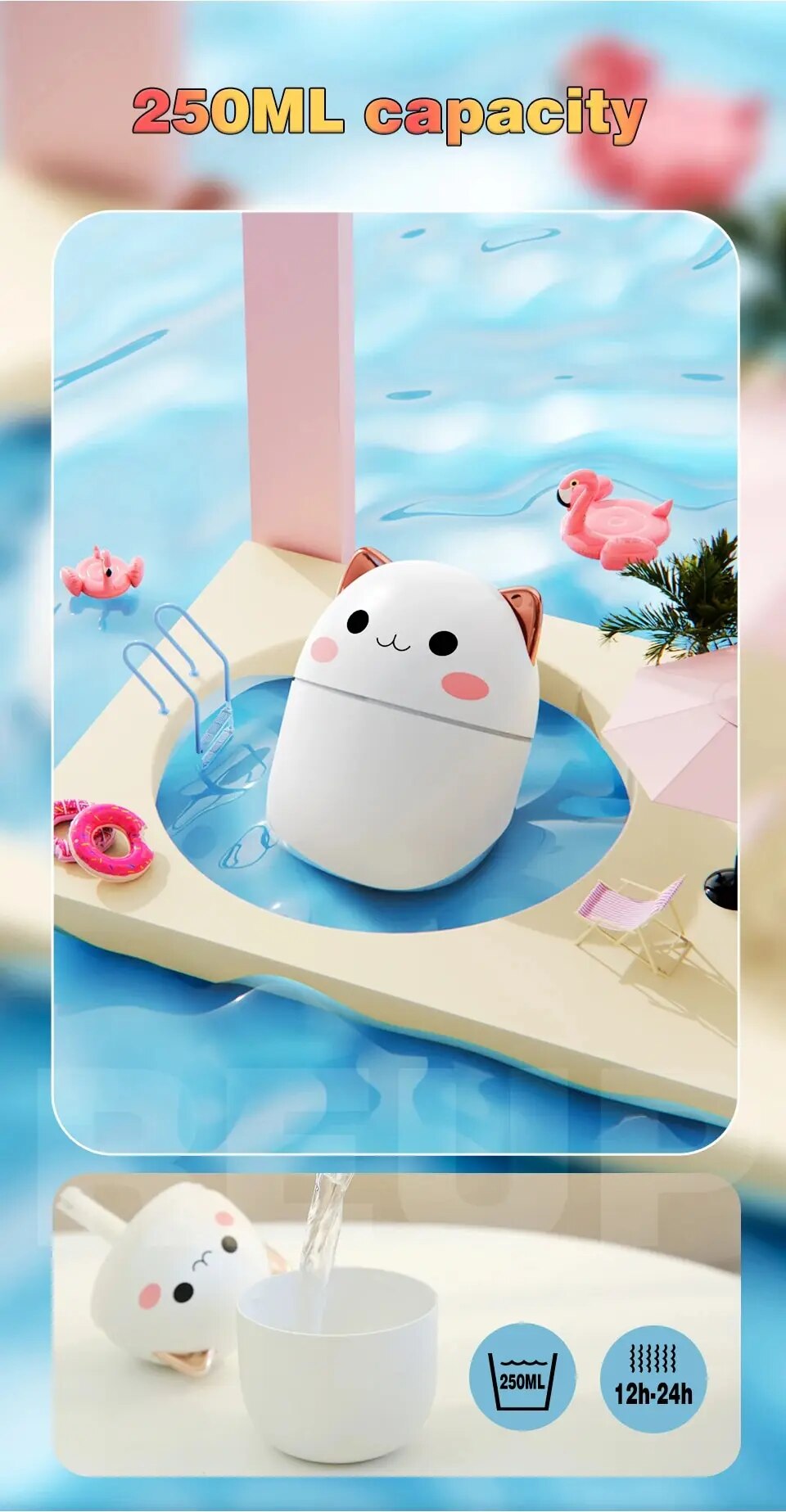 Umidificador de ar fofo gatinho e urso, Umidificadores Aromaterapia, Difusores,
