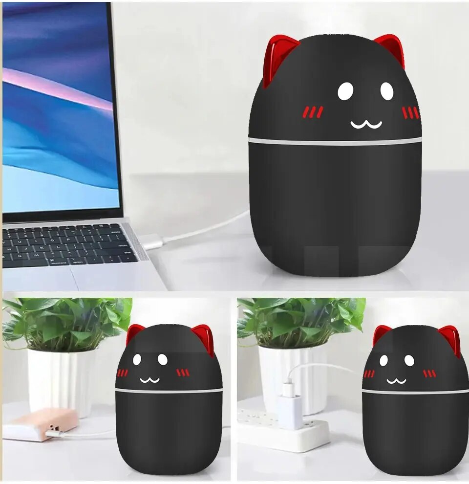 Umidificador de ar fofo gatinho e urso, Umidificadores Aromaterapia, Difusores,