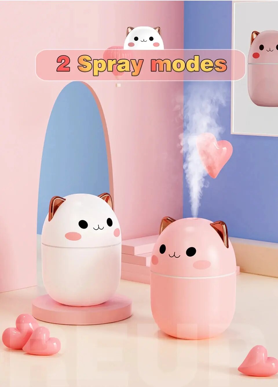Umidificador de ar fofo gatinho e urso, Umidificadores Aromaterapia, Difusores,