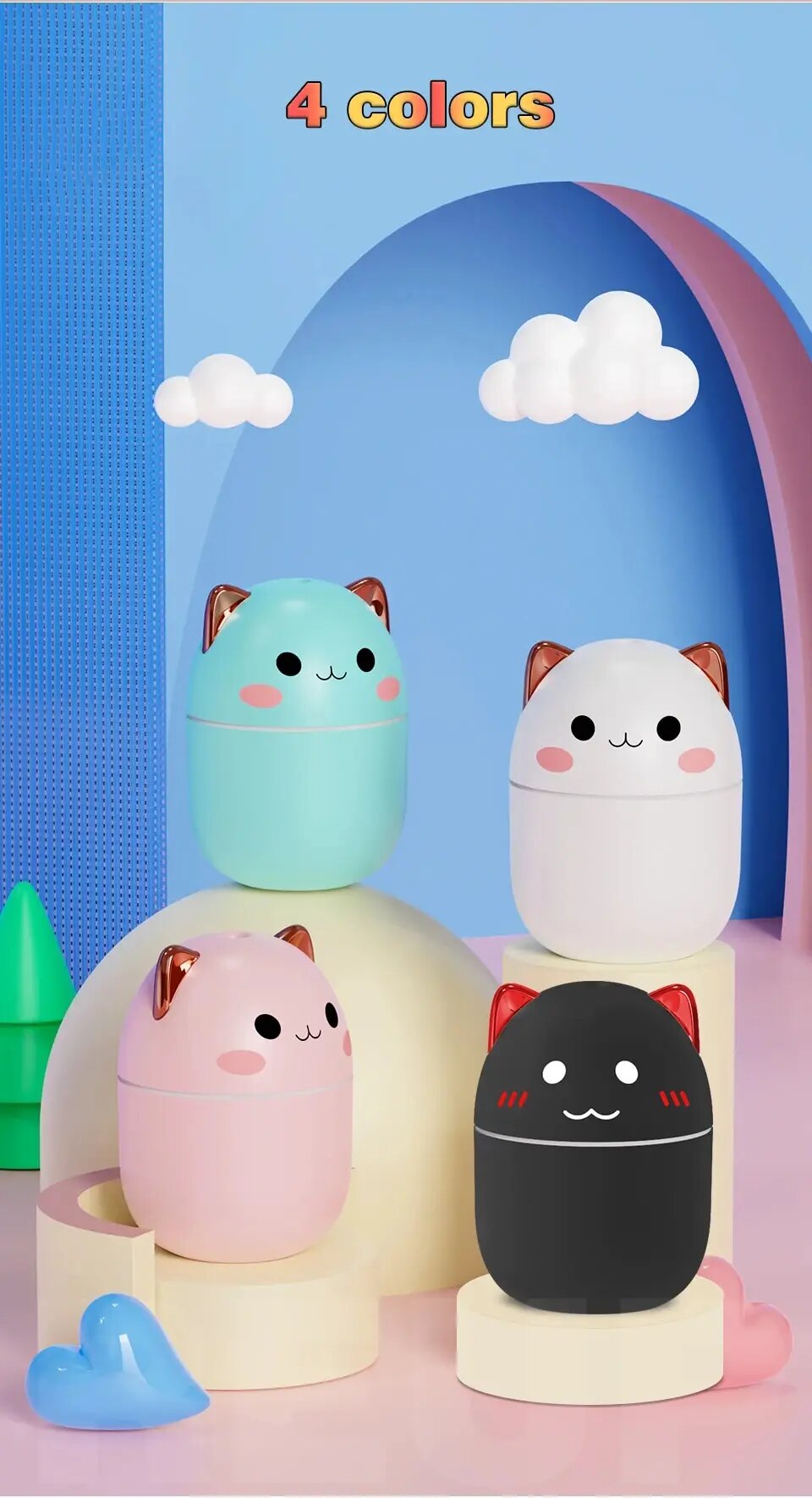 Umidificador de ar fofo gatinho e urso, Umidificadores Aromaterapia, Difusores,