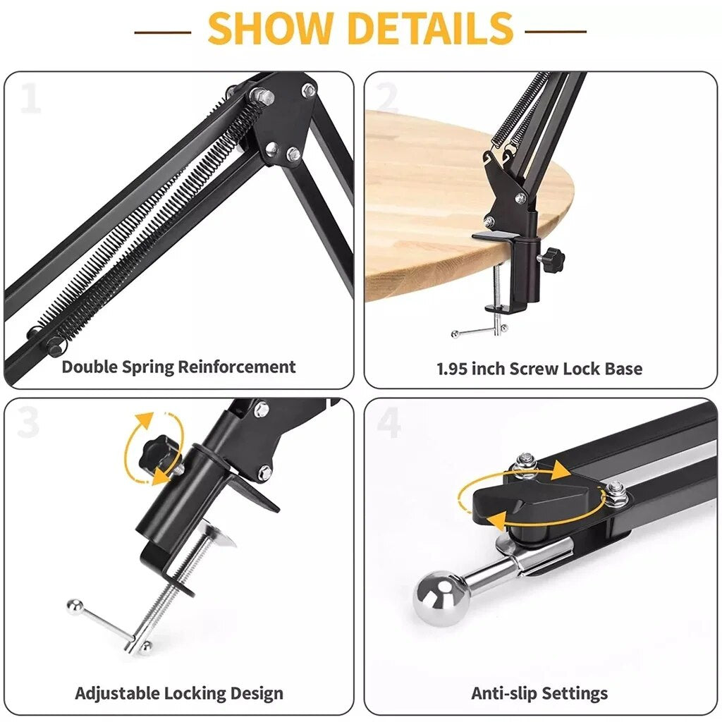 Suporte Celular Com Braço Articulado E Ajustado Para Mesa